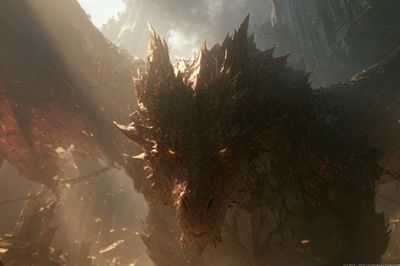 Dragon in the Ruins Illustration Poster. poster