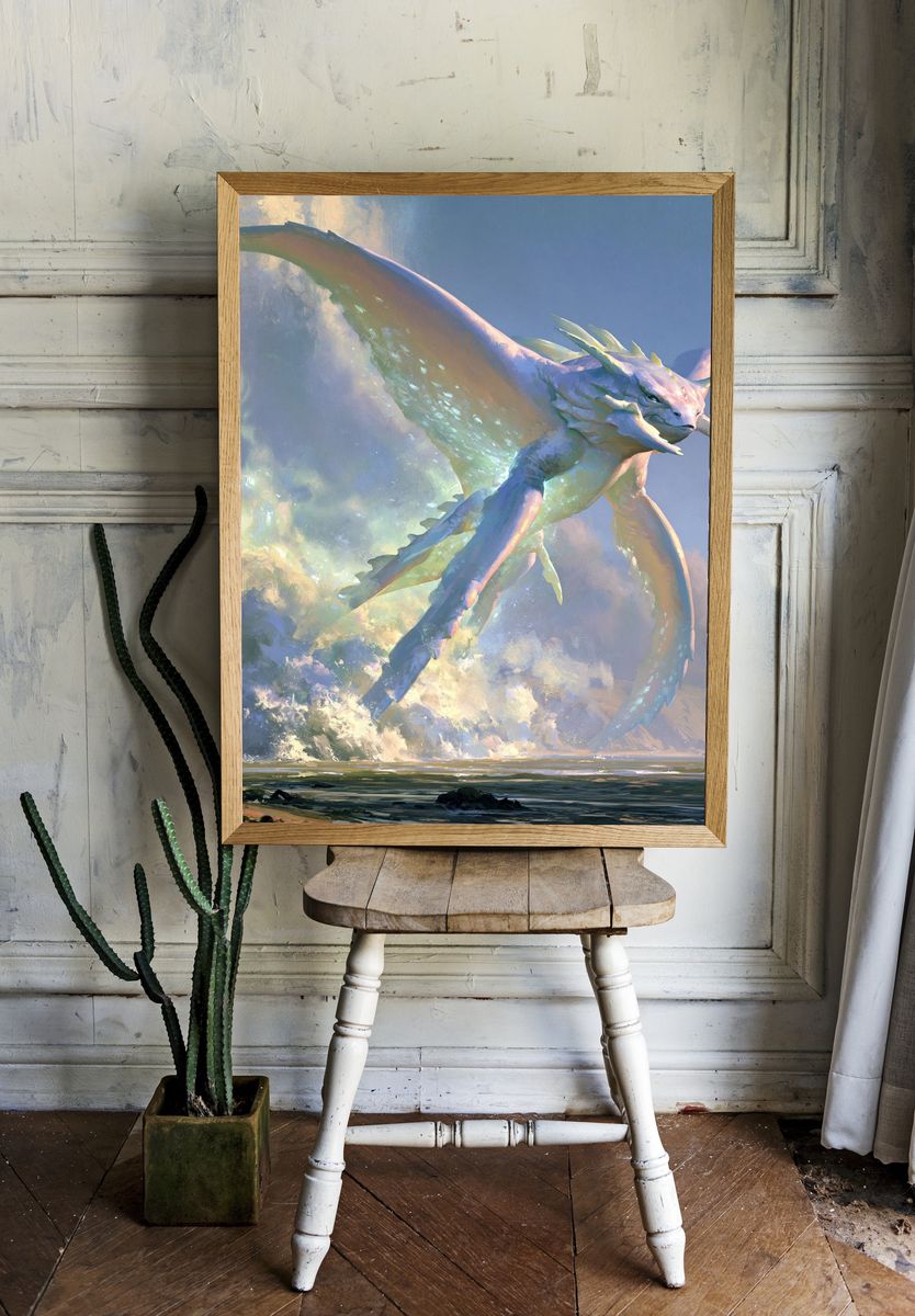 Sky Serpent Fantasy Print. — room view 1