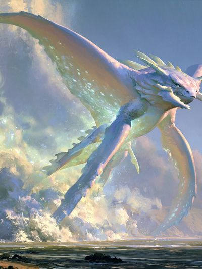 Sky Serpent Fantasy Print. poster