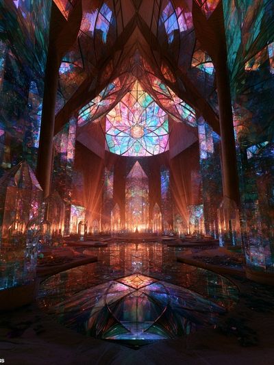 Stained Glass Cathedral Abstract Print.