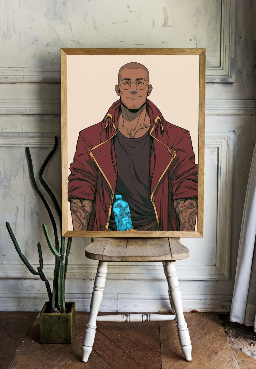 Stylish Man Portrait Illustration Poster. room preview