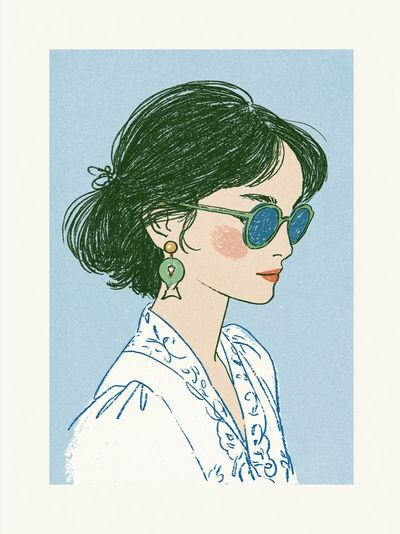 Woman in Sunglasses Illustration Poster. poster