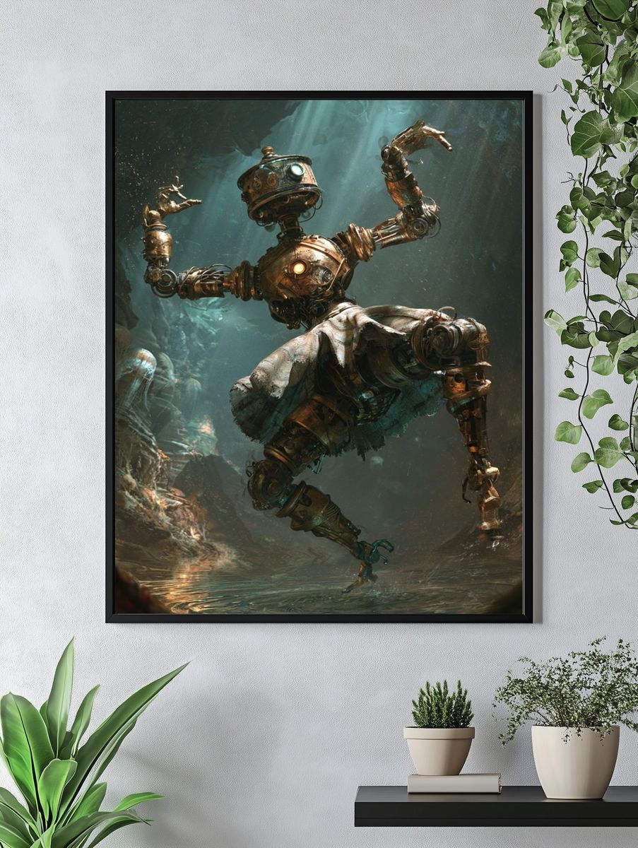 Steampunk Dancer Digital Art Poster. — room view 4