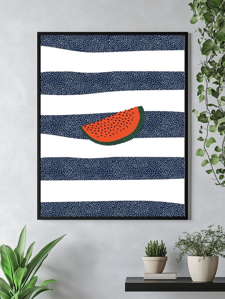 Dreamy Garden Bicycle Illustration Poster. — room view 4