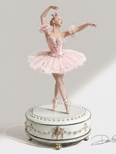 Pink Ballerina Illustration Poster. poster