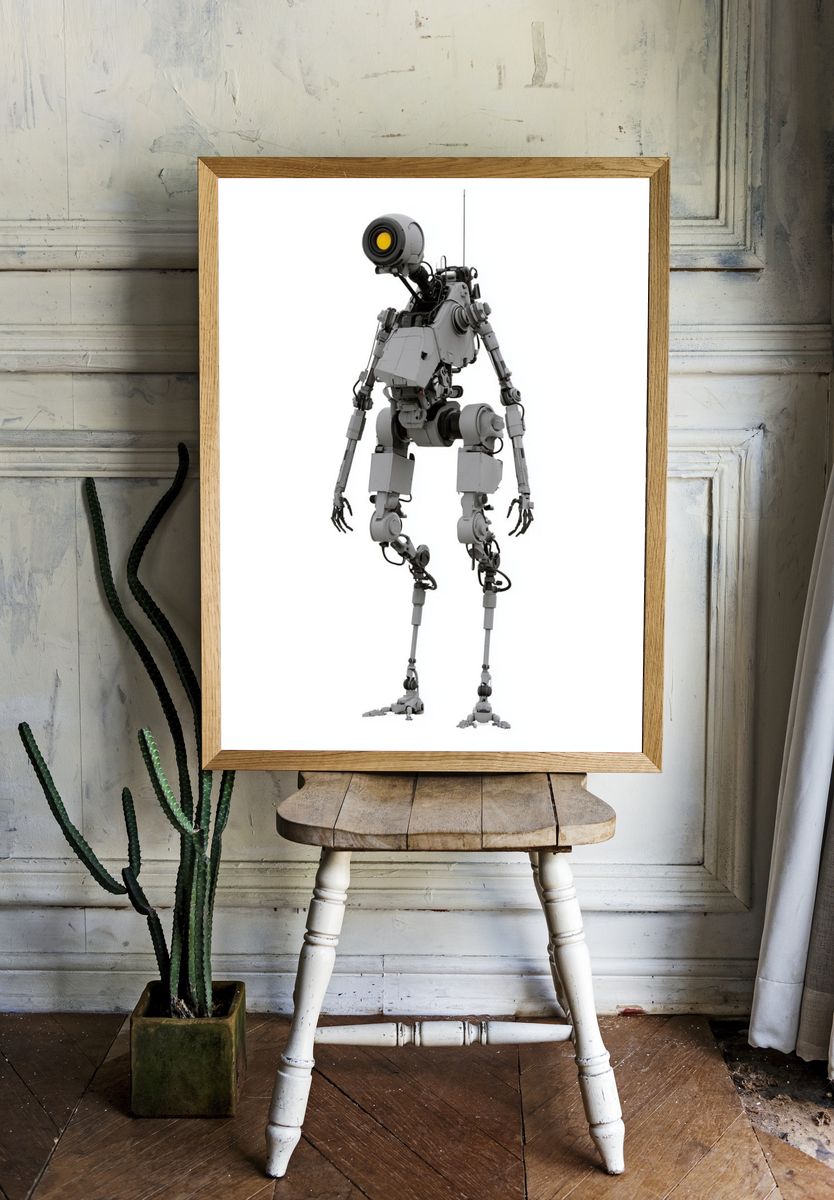Humanoid Robot Illustration Poster. room preview