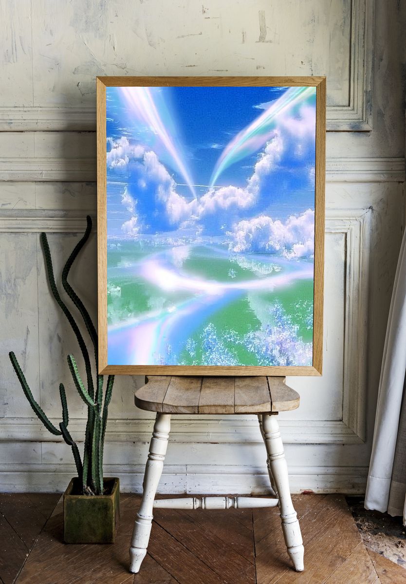 Dreamy Sky Clouds Poster. — room view 1