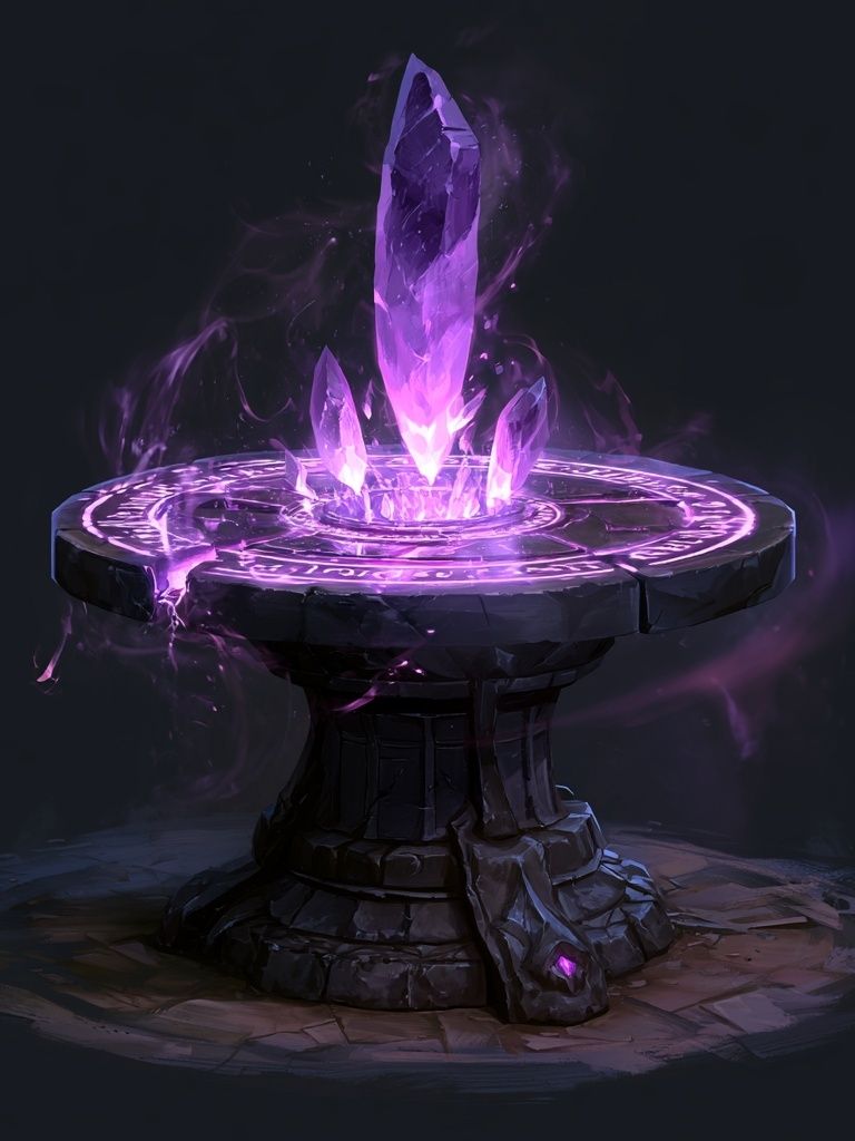Arcane Crystal Altar Illustration Poster. poster detail