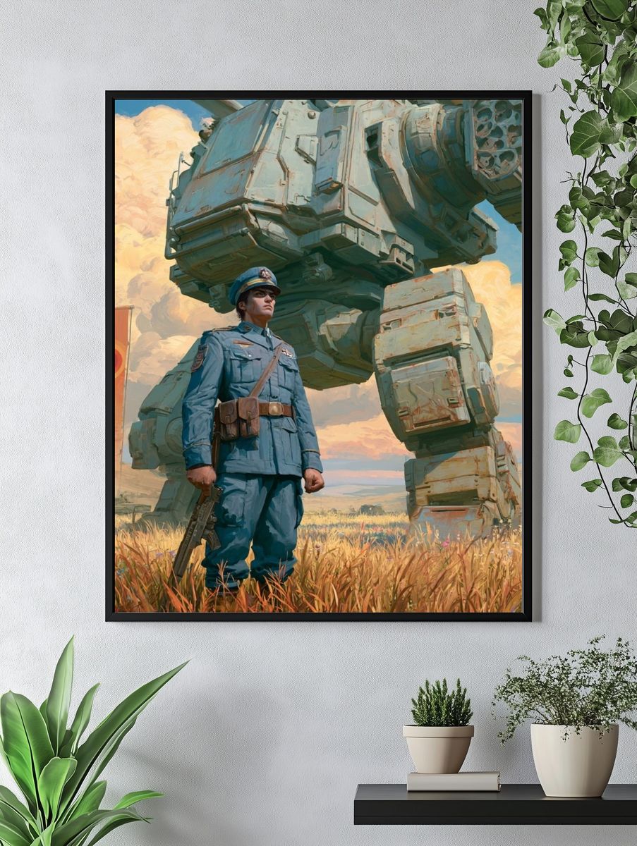 Mech Sentinel Digital Art Print. — room view 4