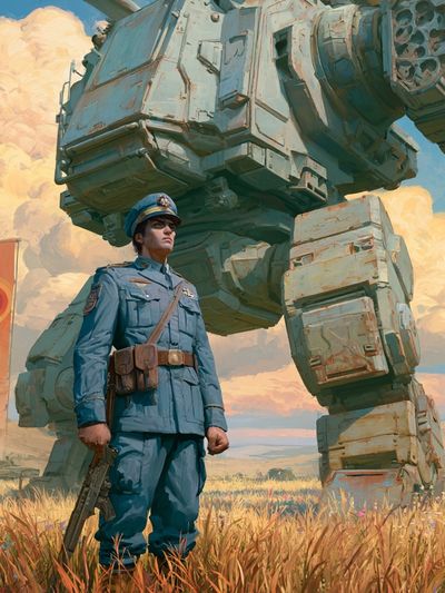 Mech Sentinel Digital Art Print. poster print