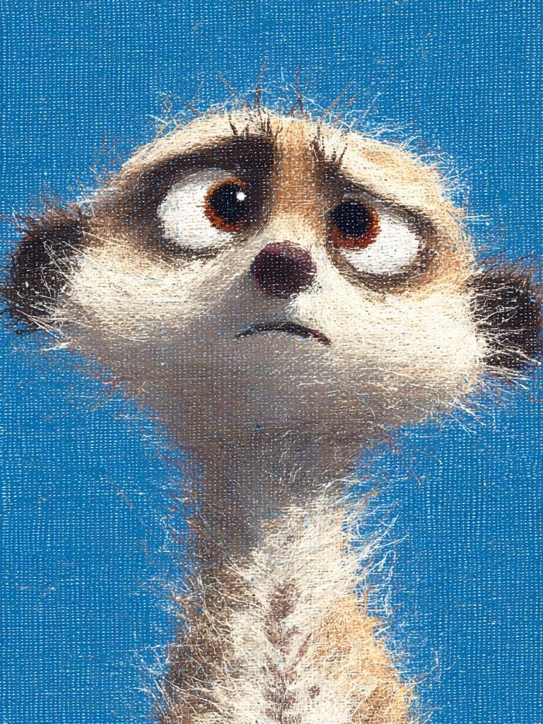 Meerkat Portrait Illustration Poster. poster — illustration art