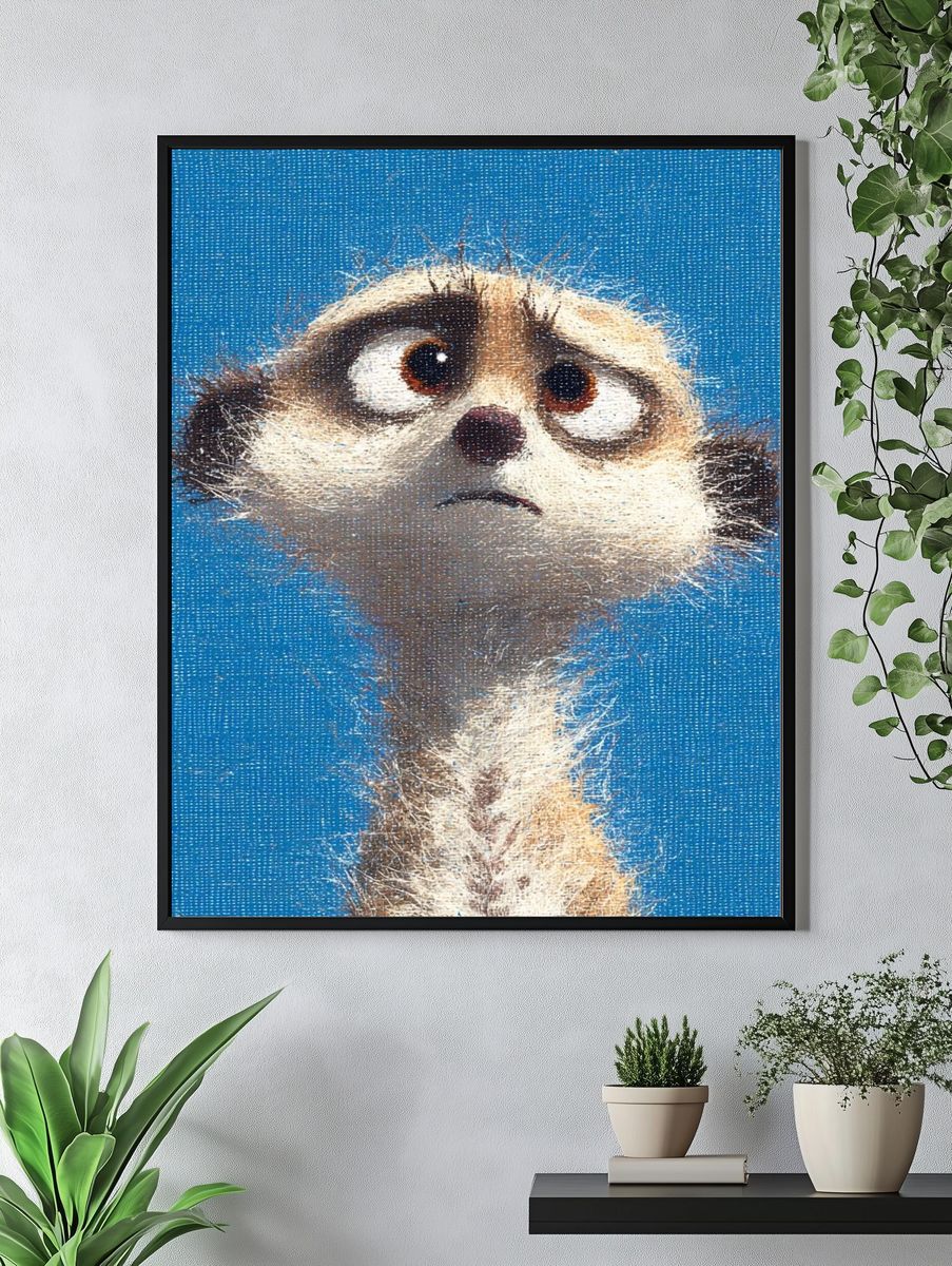 Meerkat Portrait Illustration Poster. — room view 4