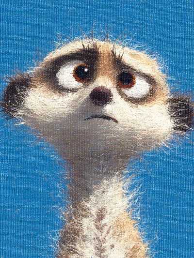 Meerkat Portrait Illustration Poster. poster