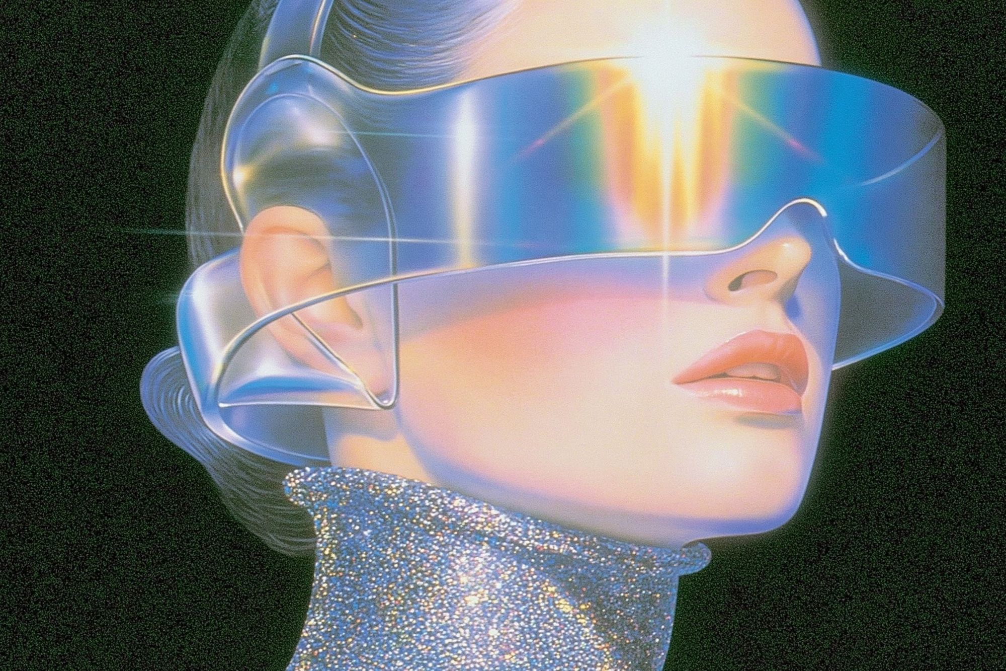 Holographic Portrait Illustration Poster. poster — illustration art