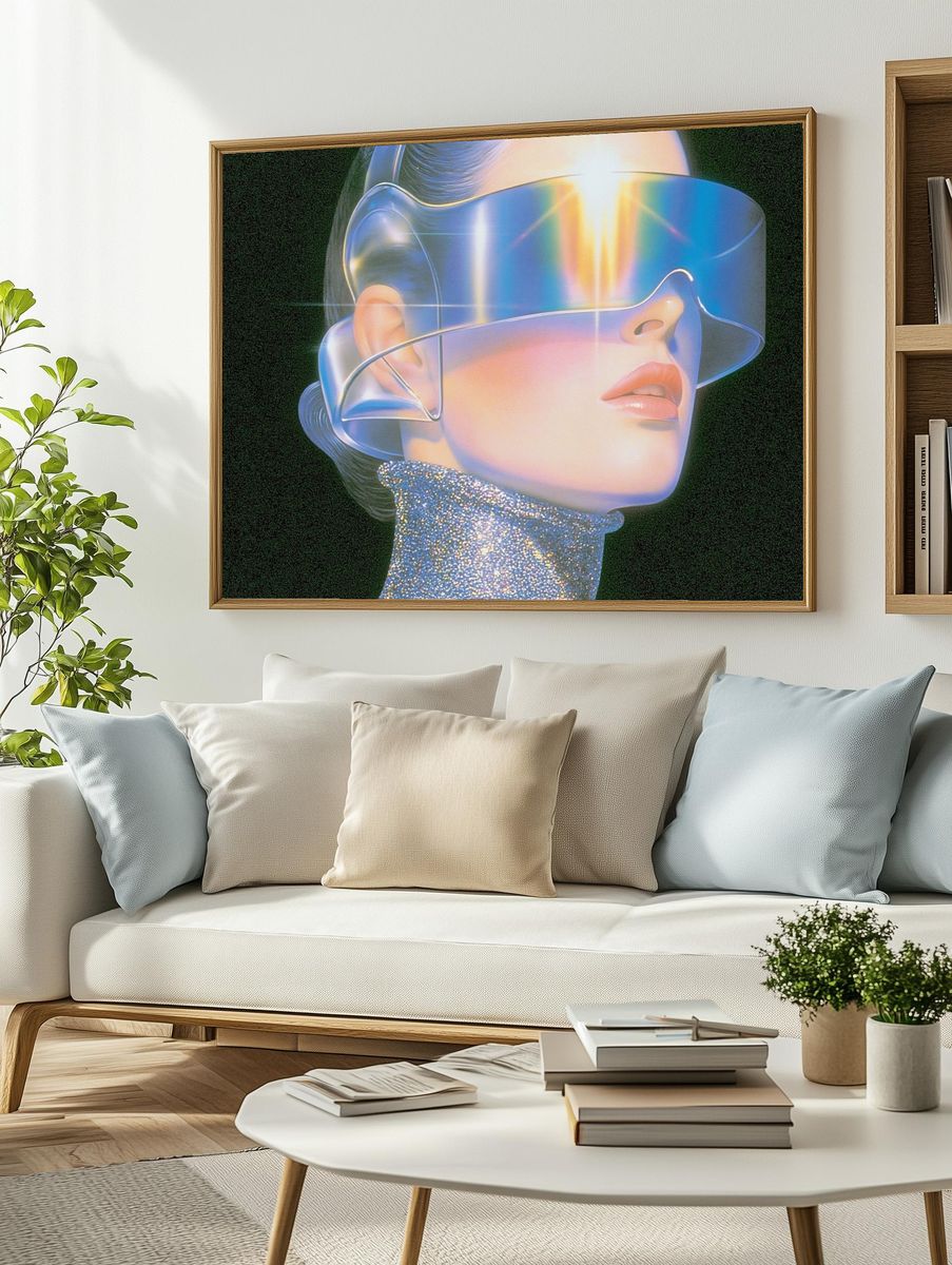 Holographic Portrait Illustration Poster. — room view 2