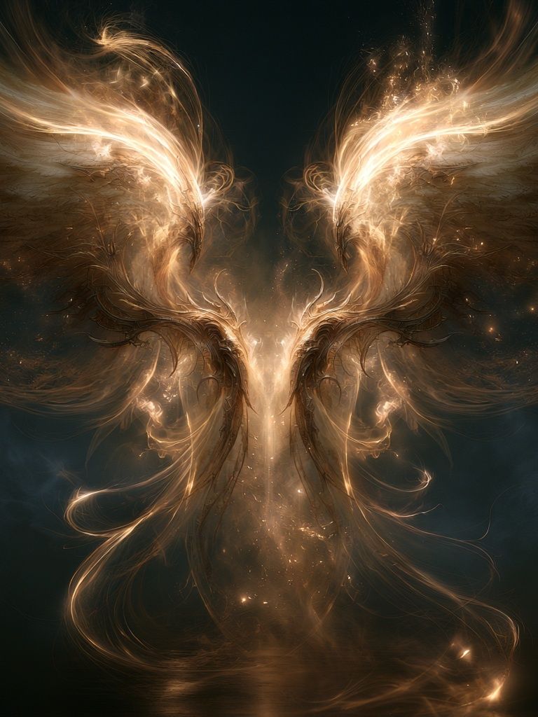 Celestial Angel Wings Illustration Poster. poster detail