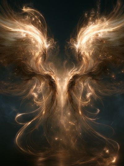 Celestial Angel Wings Illustration Poster. poster