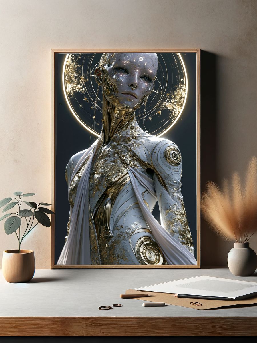 Celestial Android Portrait Print. — room view 2
