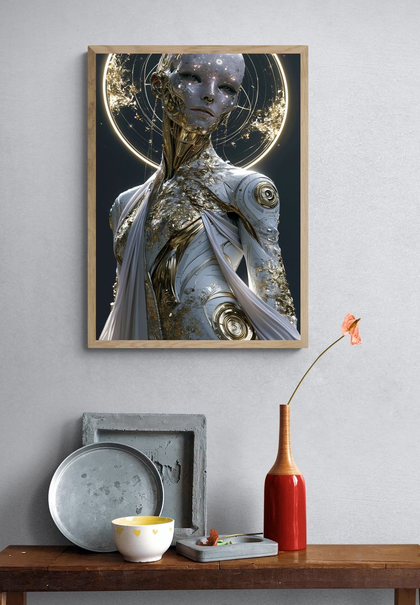 Celestial Android Portrait Print. — room view 3