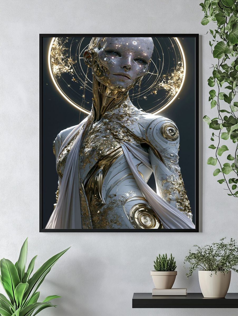 Celestial Android Portrait Print. — room view 4