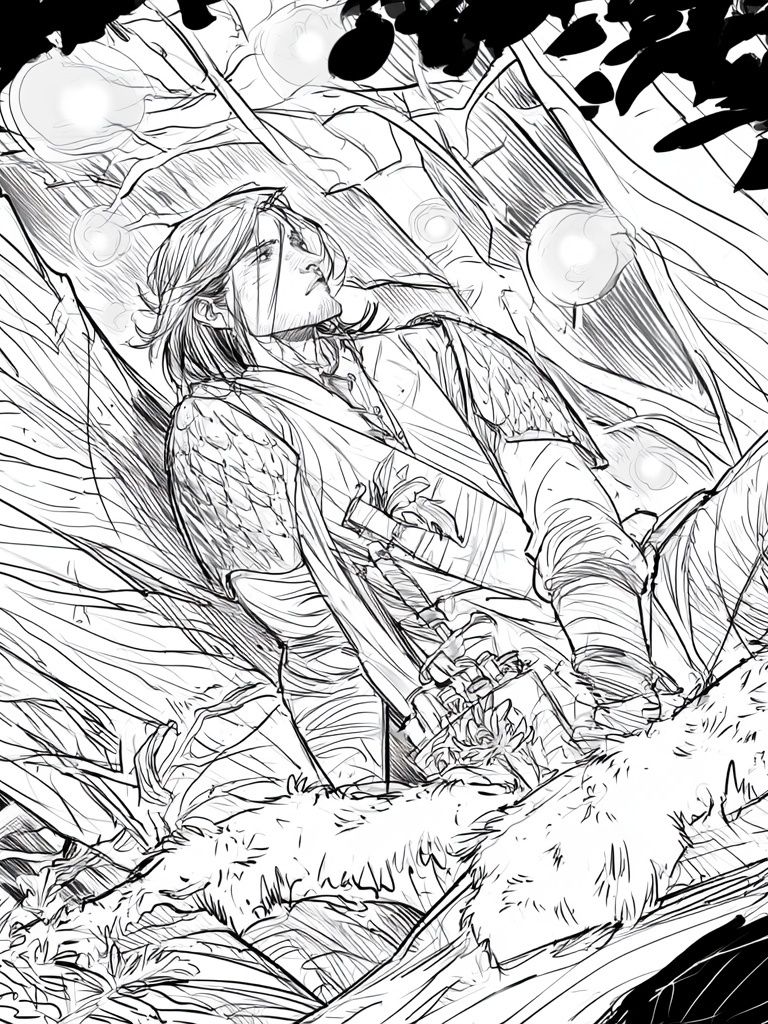 Fantasy Character Sketch Poster. poster detail
