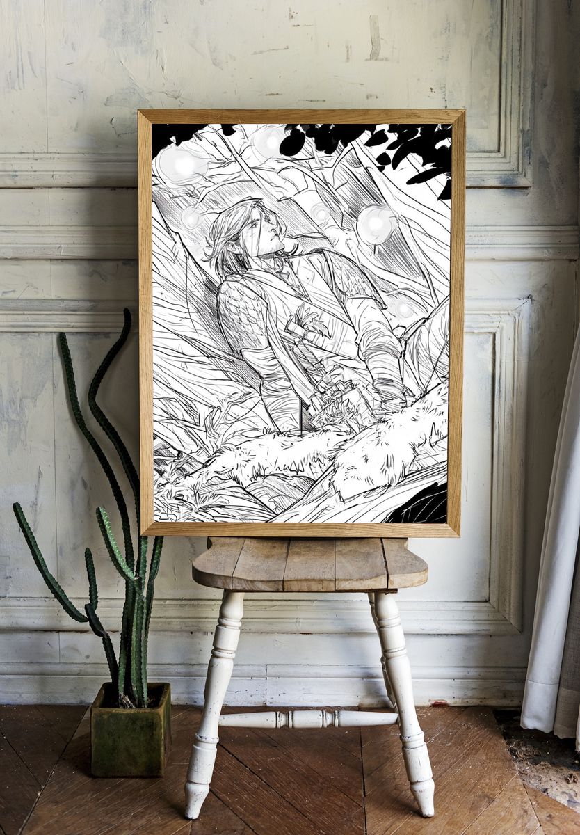 Fantasy Character Sketch Poster. room preview