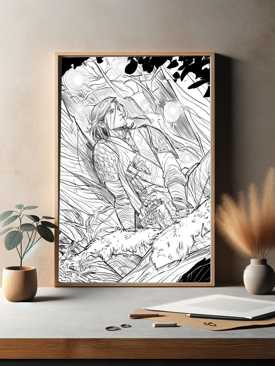 Fantasy Character Sketch Poster. — room view 2
