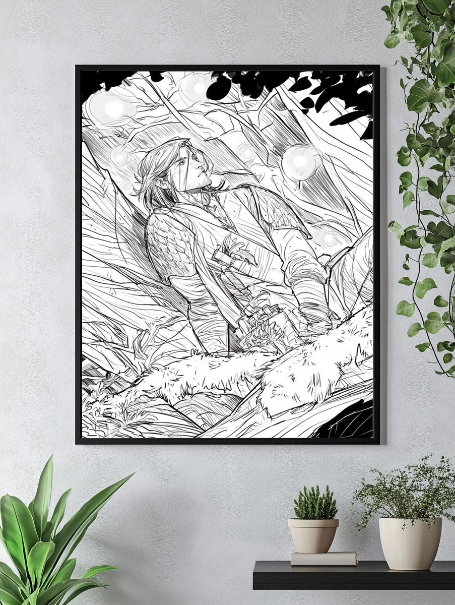 Fantasy Character Sketch Poster. — room view 4