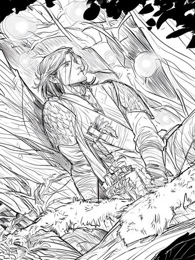 Fantasy Character Sketch Poster. poster print