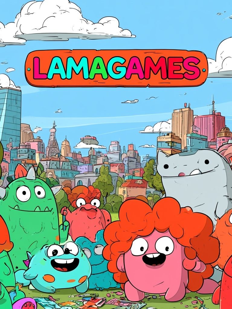Lamagames Cartoon City Poster. poster — illustration art