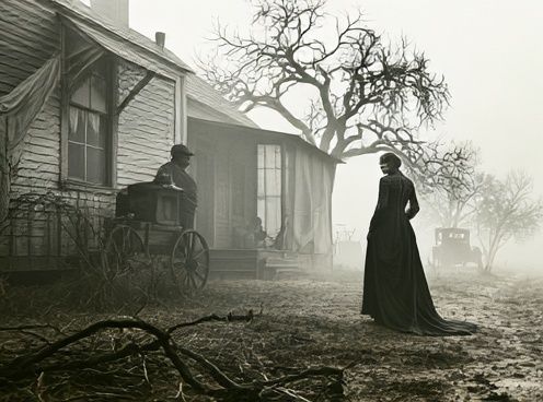 Haunted Victorian Farmhouse Poster. poster — illustration art