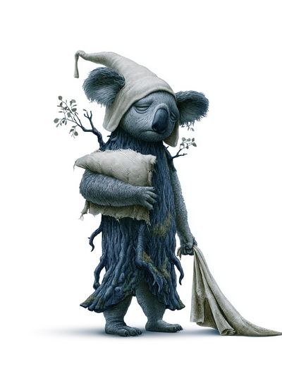 Sleepy Koala Illustration Poster.
