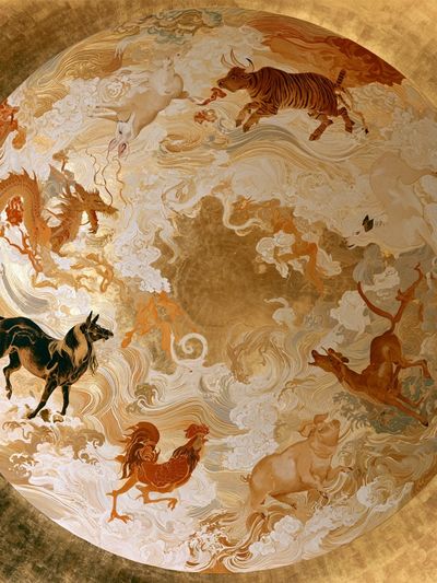 Celestial Zodiac Horses Illustration Poster. poster