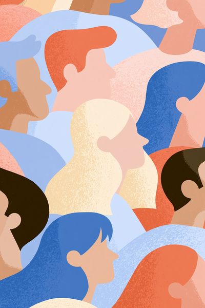 Abstract Crowd Illustration Poster.
