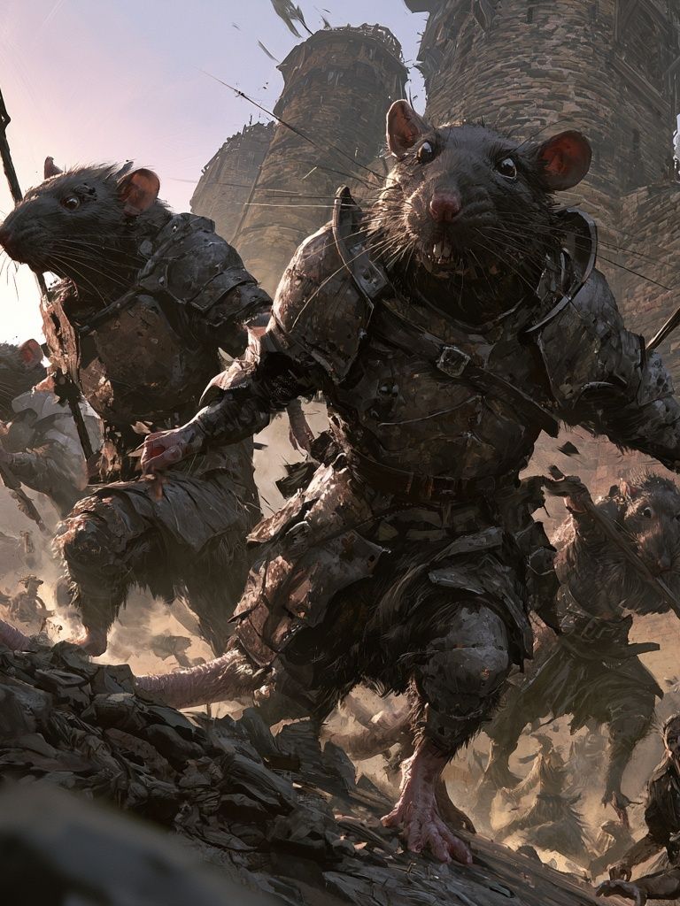 Rat Siege Fantasy Illustration Poster. poster — illustration art