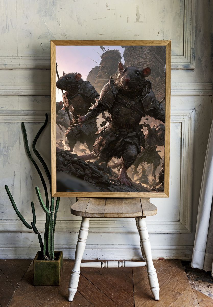 Rat Siege Fantasy Illustration Poster. room preview