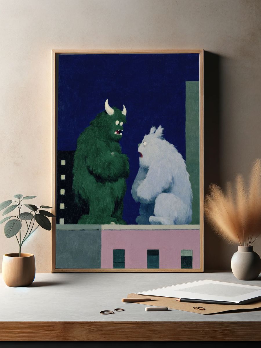 Monster Rooftop Conversation Print. — room view 2
