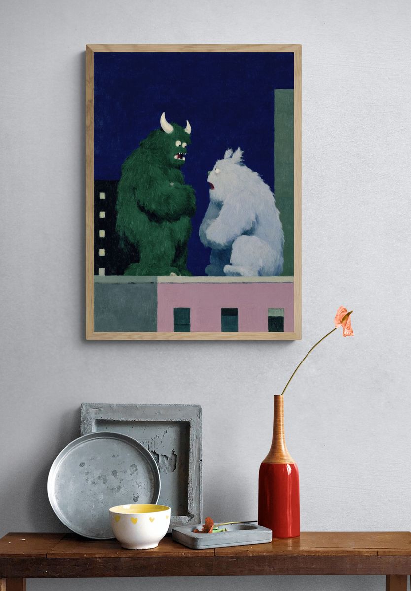 Monster Rooftop Conversation Print. — room view 3