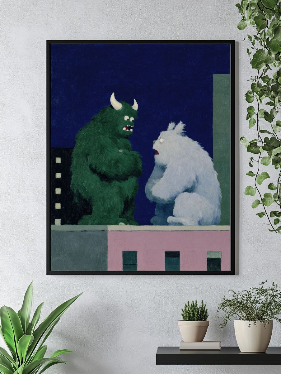 Monster Rooftop Conversation Print. — room view 4