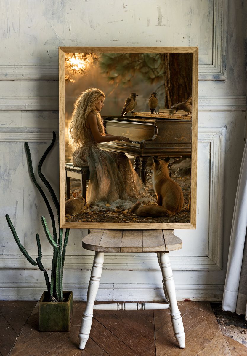 Forest Piano Dreamscape Print. — room view 1