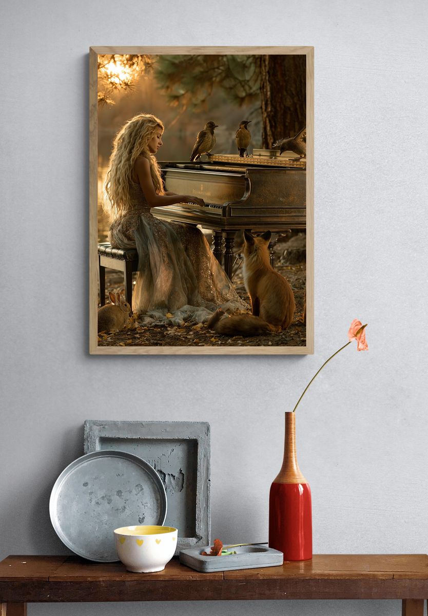 Forest Piano Dreamscape Print. — room view 3