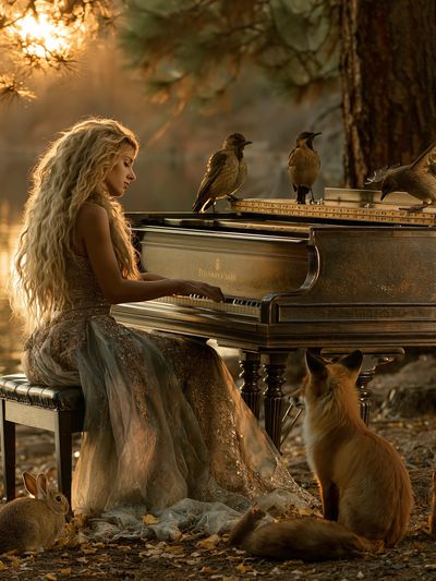 Forest Piano Dreamscape Print.