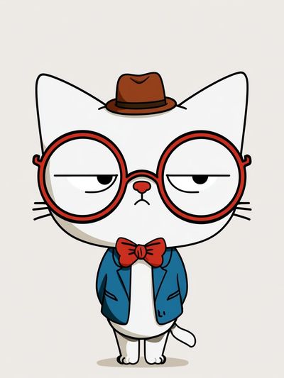 Hipster Cat Illustration Poster. poster