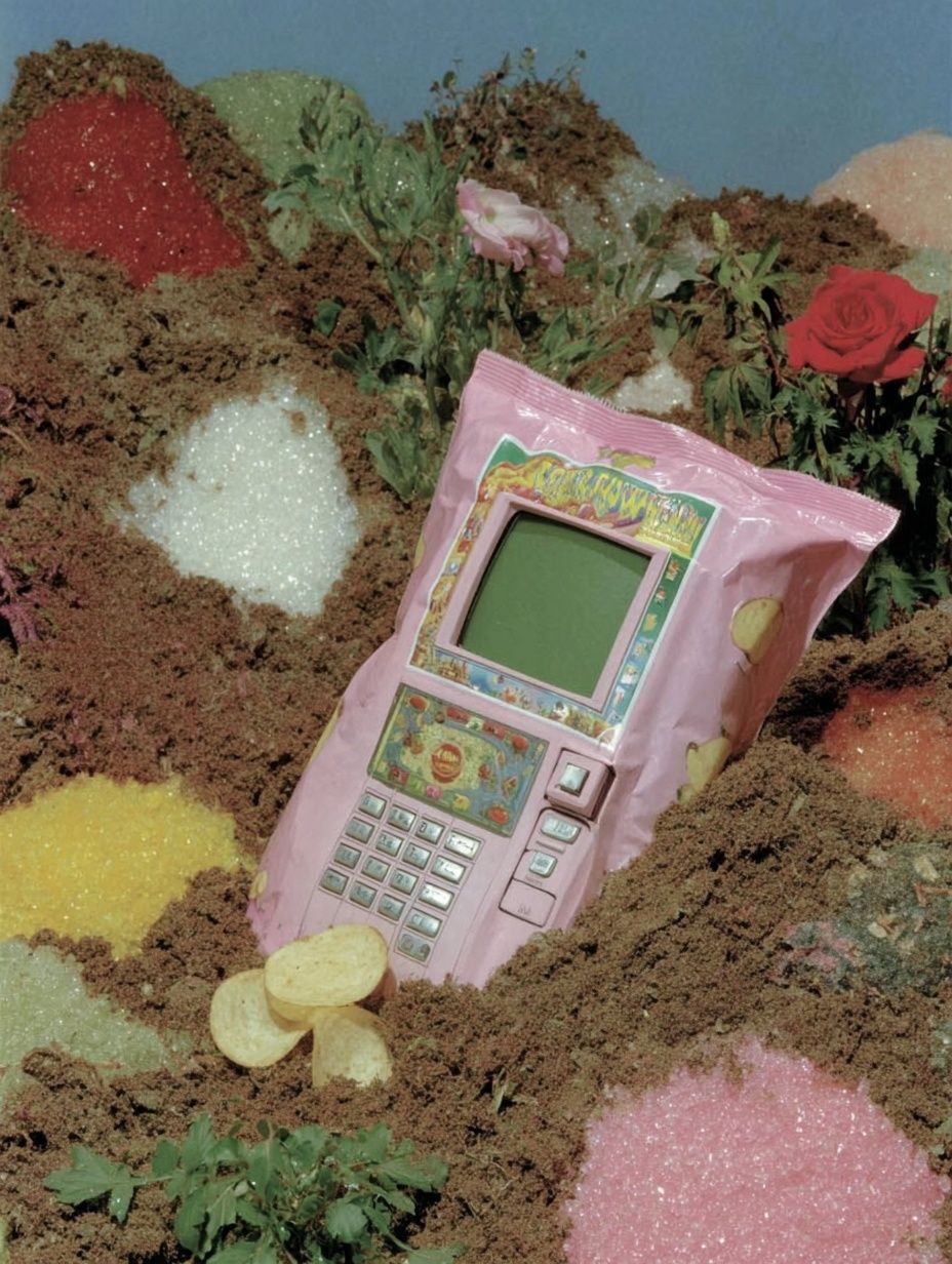 Surreal Pink Phone Garden Poster. poster — illustration art