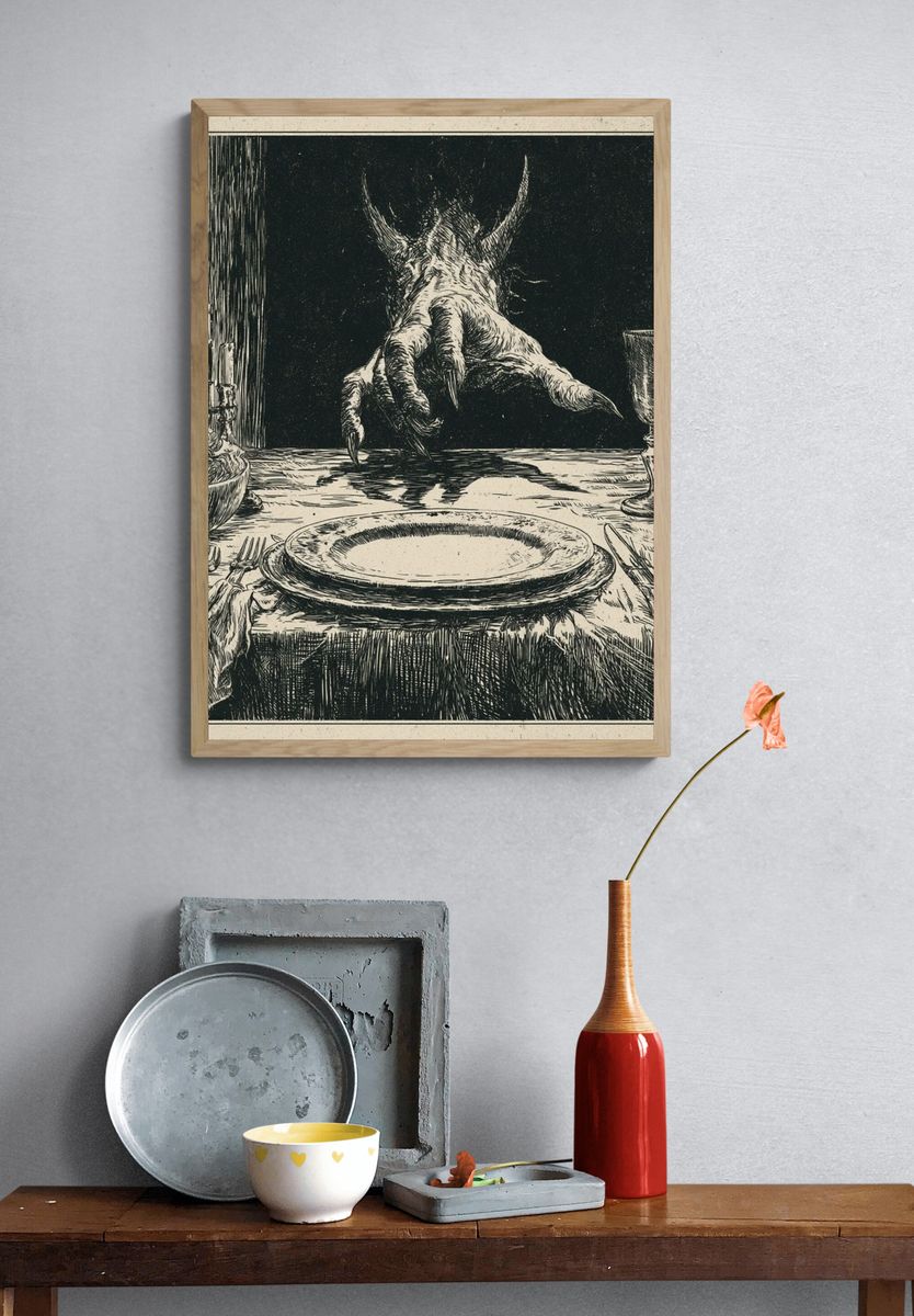 Monster Dinner Table Illustration Print. — room view 3