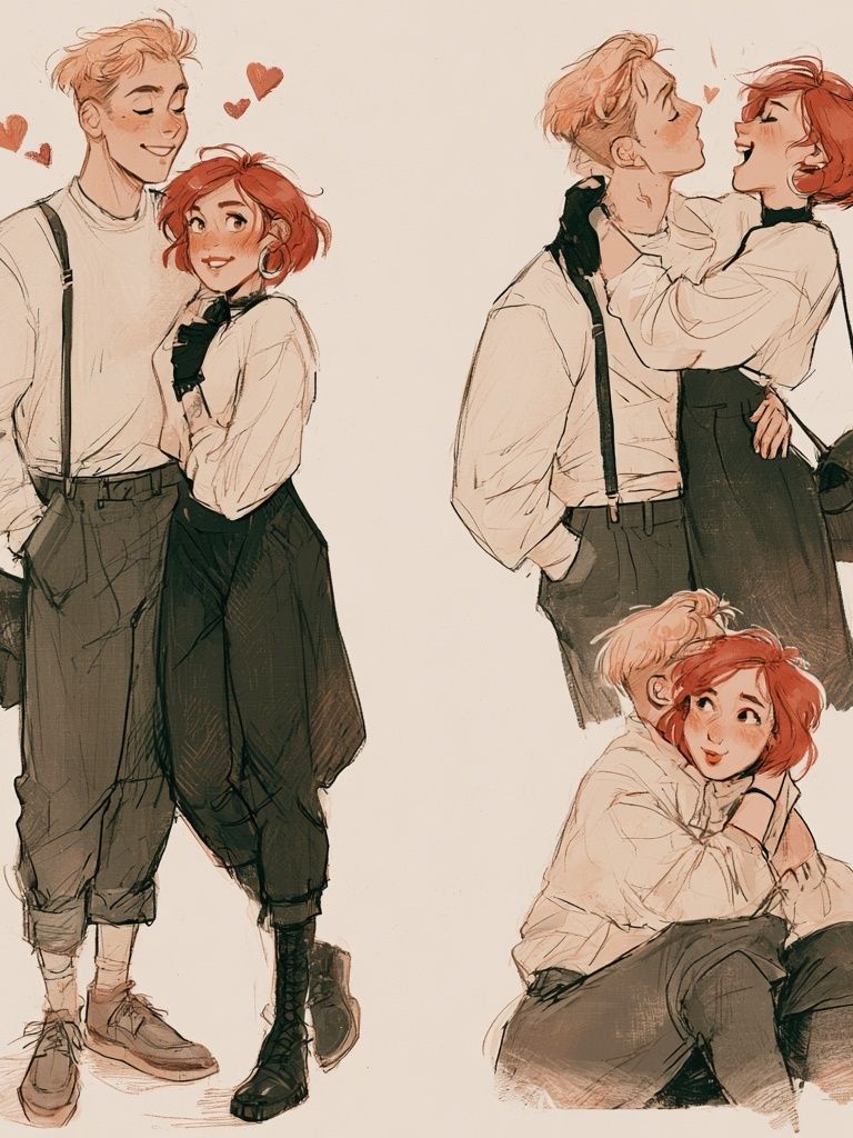 Romantic Couple Sketch Poster. poster detail