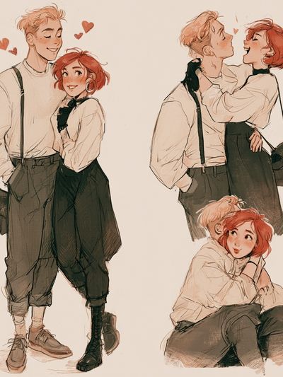Romantic Couple Sketch Poster. poster