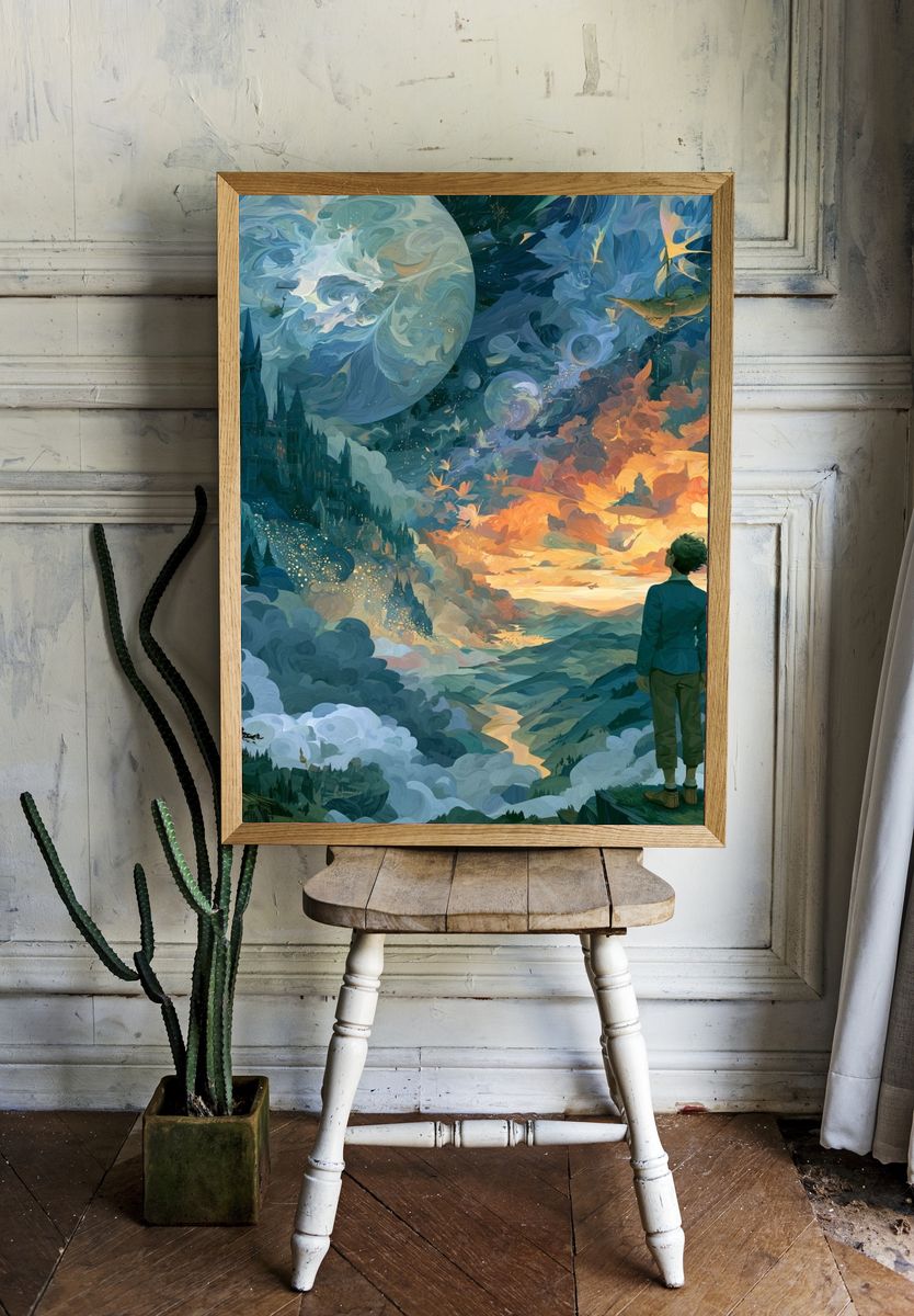 Dreamscape Castle Landscape Print. — room view 1