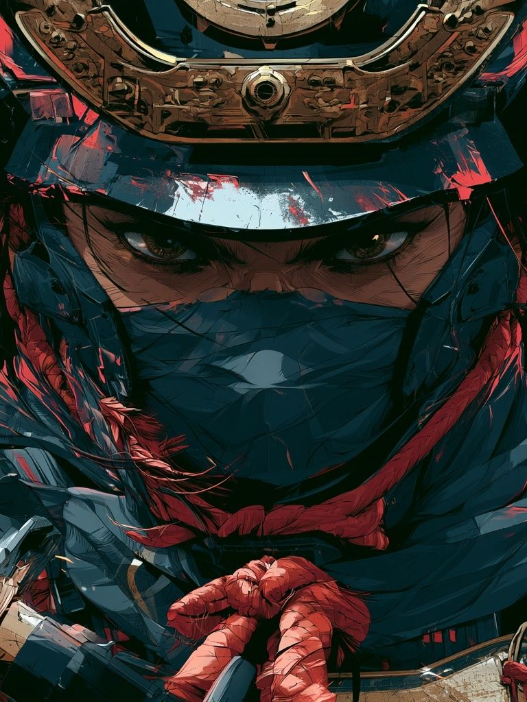 Samurai Warrior Digital Art Poster. poster — illustration art