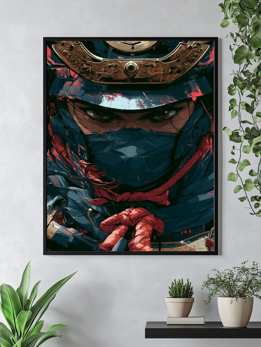 Samurai Warrior Digital Art Poster. — room view 4